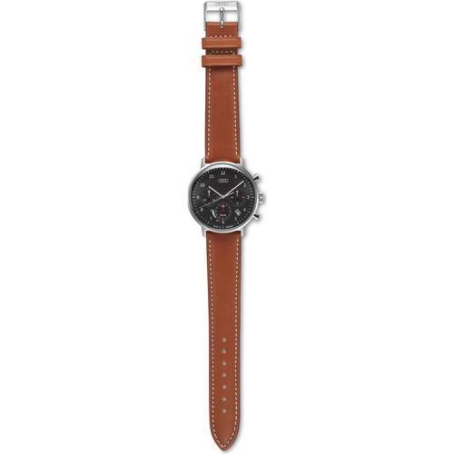 Original Audi Chronograph Solar, grau/braun Armbanduhr Uhr