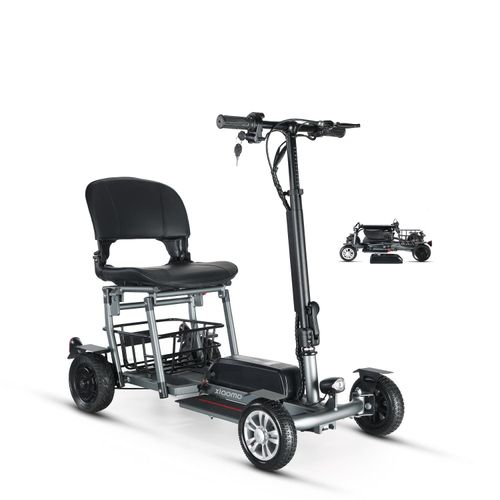 Senioren Elektro Scooter 4-Rad klappbar, Mobilitätsroller mit Sitz & Korb, Elektrorollstuhl 32km Reichweite