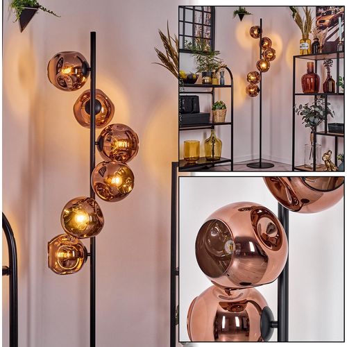 Villamare Stehlampe aus Metall/Glas in Schwarz/Kupferfarben