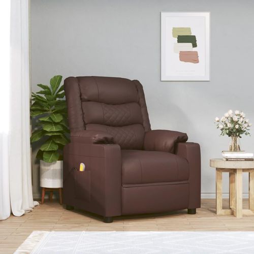 Eleganten-Stil Massagesessel Braun Kunstleder - Fernsehsessel Massagesessel Cloris133336