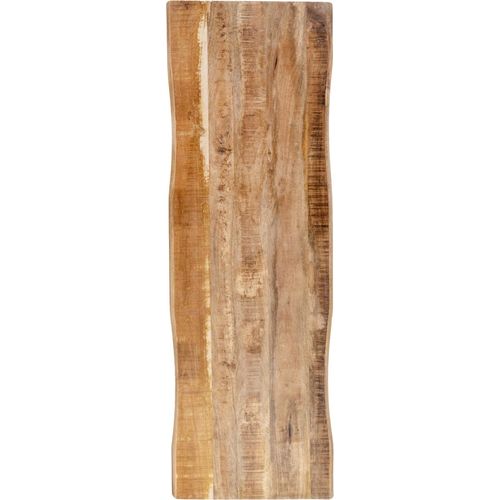 Holzplatte 200x40 cm Tonia, Bretter aus Mangoholz massiv + raue Oberfläche, Baumkanten-Platte für Heimwerker, geeignet für Arbeitsplatten, Tische & Fensterbretter