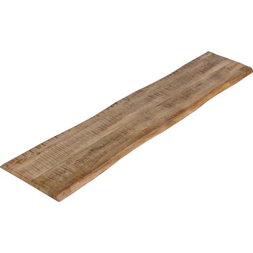 Holzplatte 200x60 cm Curt, Tischplatte aus Mangoholz massiv + raue Oberfläche, Baumkanten-Platte für Heimwerker, geeignet für Arbeitsplatten, Tische & Fensterbretter