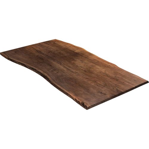 Tischplatte 260x100 cm, nussbaumfarben, Akazie massiv, 35 mm, stilvolle Baumkanten-Platte, pflegeleichtes Unikat