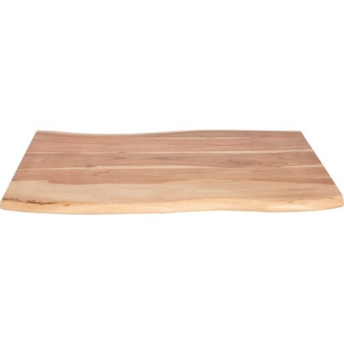 Tischplatte 80x60 cm Louis, Holzplatte Akazienholz massiv + naturfarben + lackiert, Baumkanten-Platte für Heimwerker, Arbeitsplatten, Tische & Fensterbretter