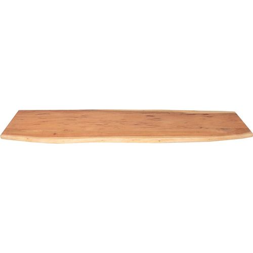 Tischplatte 140x40 cm Louisa, Holzplatte Akazienholz massiv + naturfarben + lackiert, Baumkanten-Platte für Heimwerker, Arbeitsplatten, Tische & Fensterbretter