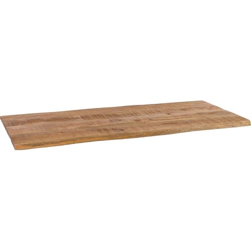 Holzplatte 160x60 cm Tom, Tischplatte aus Mangoholz massiv + raue Oberfläche, Baumkanten-Platte für Heimwerker, geeignet für Arbeitsplatten, Tische & Fensterbretter