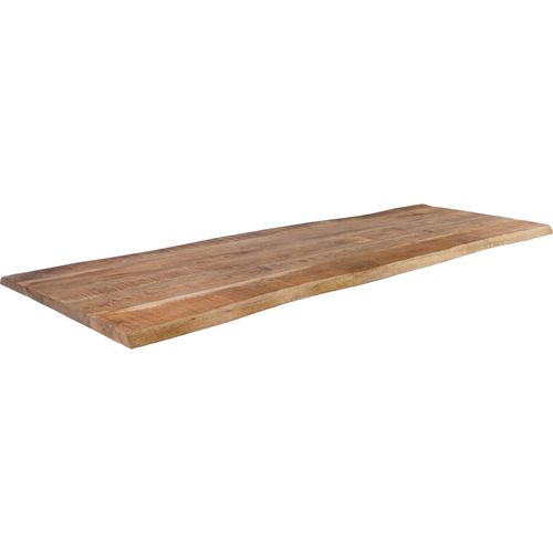 Holzplatte 180x60 cm Tom, Tischplatte aus Mangoholz massiv + raue Oberfläche, Baumkanten-Platte für Heimwerker, geeignet für Arbeitsplatten, Tische & Fensterbretter