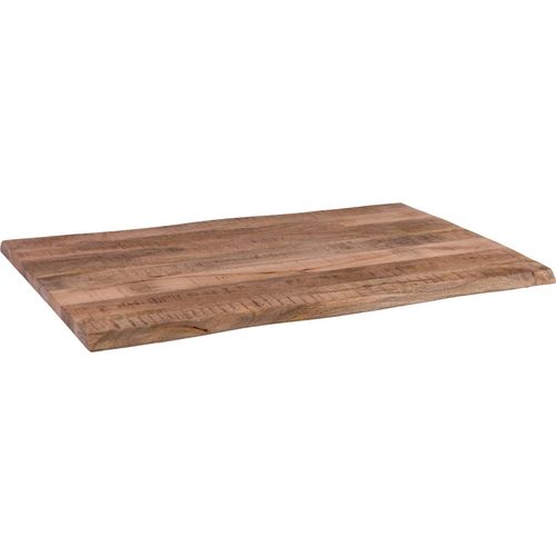 Holzplatte 120x60 cm Curt, Tischplatte aus Mangoholz massiv + raue Oberfläche, Baumkanten-Platte für Heimwerker, geeignet für Arbeitsplatten, Tische & Fensterbretter