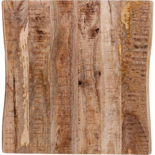 Holzplatte 80x60 cm Emilia, Tischplatte aus Mangoholz massiv + raue Oberfläche, Baumkanten-Platte für Heimwerker, geeignet für Arbeitsplatten, Tische & Fensterbretter