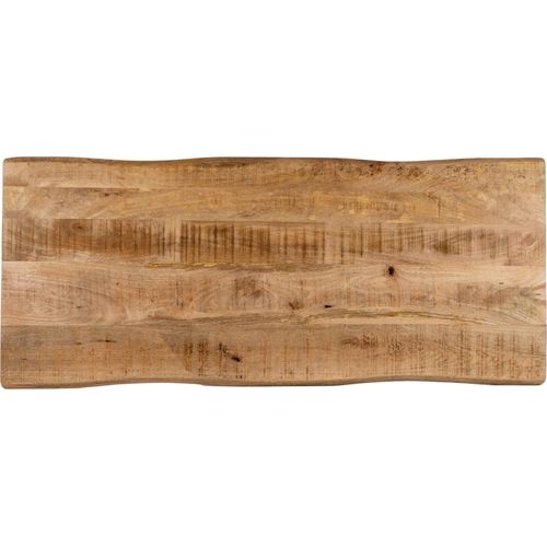 Holzplatte 160x60 cm Emilia, Tischplatte aus Mangoholz massiv + raue Oberfläche, Baumkanten-Platte für Heimwerker, geeignet für Arbeitsplatten, Tische & Fensterbretter