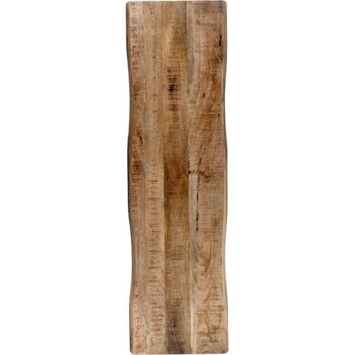 Holzplatte 140x40 cm Tonia, Bretter aus Mangoholz massiv + raue Oberfläche, Baumkanten-Platte für Heimwerker, geeignet für Arbeitsplatten, Tische & Fensterbretter