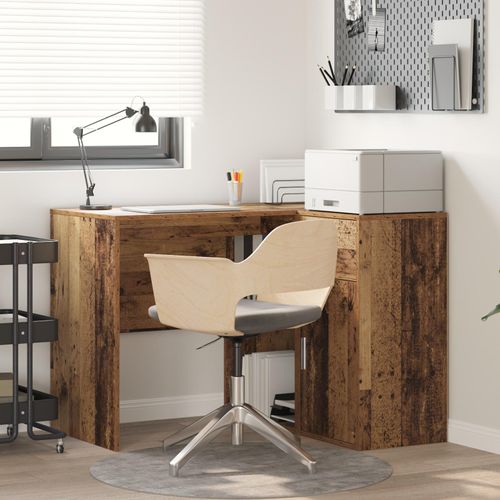 Desgin Eckschreibtisch Alter Holz 102x88x75 cm Holzwerkstoff - Schreibtische 3337279