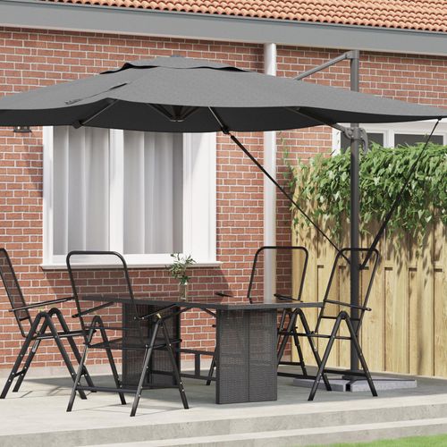 Desgin Cantilever Roma Parasol Anthrazit 286x285x265 cm Aluminium - Sonnensegel 42003337