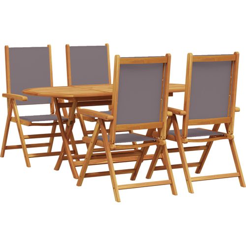Möbel 5- teiliges Garten Essset Anthrazit Massivholz Akazie - Gartentische Neu63225