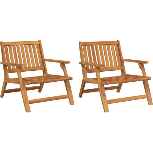 Eleganten-Stil Gartenstühle 2 Stück 76x67x73,5 cm Massivholz Akazie - Gartentische DE59920 Image