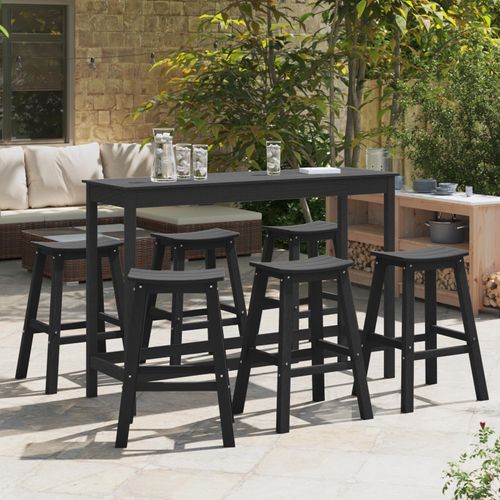 Barhocker 9 Stück Schwarz HDPE, Gartentische DesignMöbel Neu