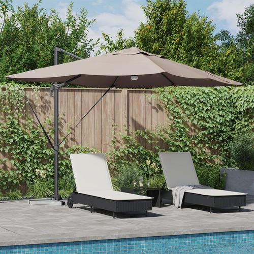 Cantilever Sonnenschirm - Taupe Taupe Stoff Groß Höhenverstellbar, Markisen DesignMöbel Neu