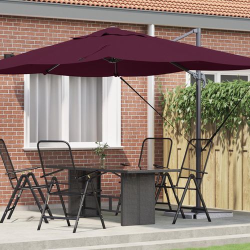 Großer Freischwingender Sonnenschirm Burgunderrot Polyester, Stahl, Markisen DesignMöbel Neu