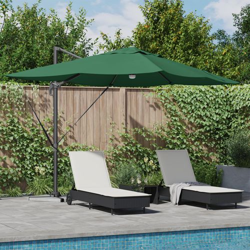 Großer Grüner Freischwingender Sonnenschirm Grün Polyester, Metall, Markisen DesignMöbel Neu