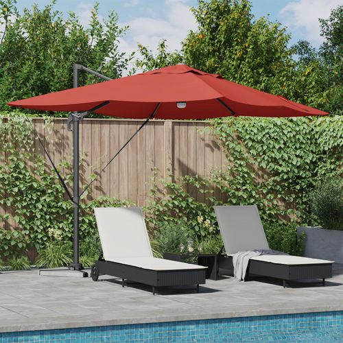 Freischwingender Sonnenschirm Terracotta Polyester Groß, Markisen DesignMöbel Neu