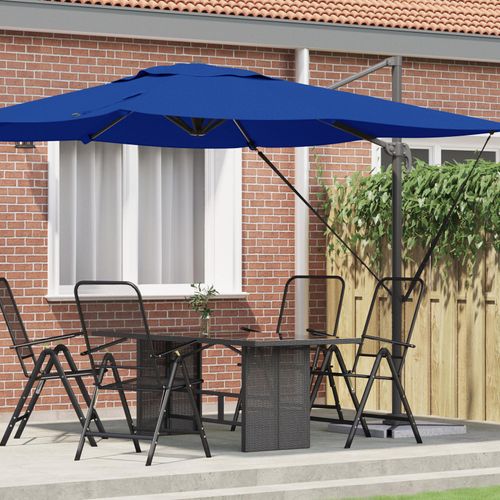 Patio-Schirm Azurblau Aluminium, Polyester 3m, Markisen DesignMöbel Neu