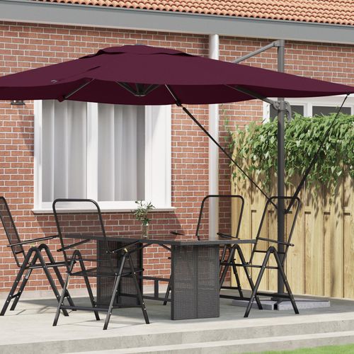 Sonnenschirm Burgunderrot Aluminium, Polyester Groß, Markisen DesignMöbel Neu