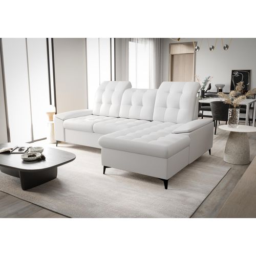 Ecksofa Klein 257 cm Weiß Kunstleder Rechts Kongo RBN18