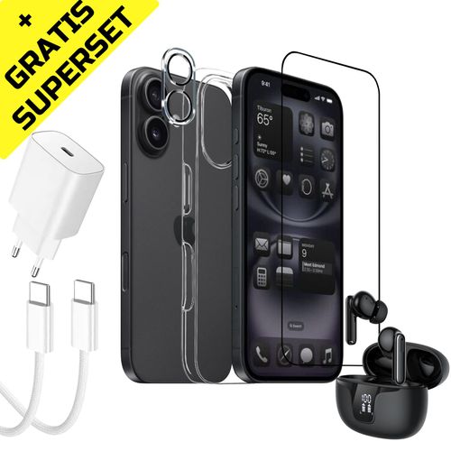 Apple iPhone 16 - 128GB Handy Schwarz Neu Versiegelt + Gratis Superset / Ladegerät / Ladekabel / Handyhülle/ Kameraschutz / Displayschutz / Kopfhörer