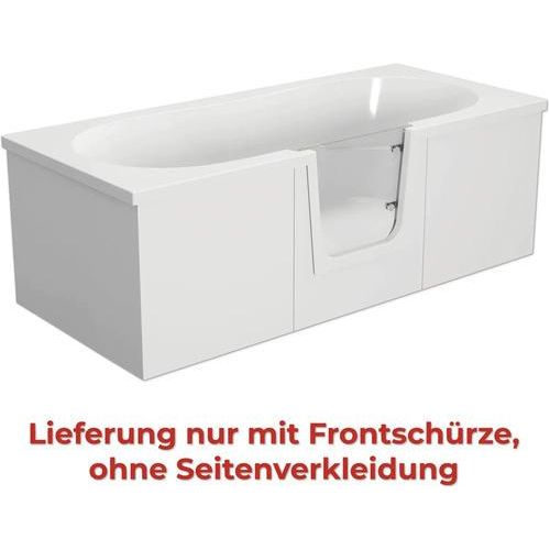 Badewanne mit Tür mittig Anschlag rechts SCHULTE Q2 75 x 170 cm alpinweiß glänzend mit Frontschürze D80007M3-3