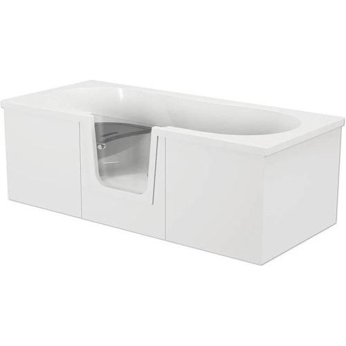 Badewanne mit Tür mittig Anschlag rechts SCHULTE Q2 75 x 170 cm alpinweiß glatt glänzend mit Front- und 2 Seitenschürzen D80007M4-3