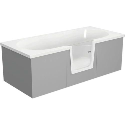 Badewanne mit Tür mittig Anschlag rechts SCHULTE Q2 80 x 180 cm alpinweiß glatt glänzend mit befliesbarer Front- und Seitenverkleidung D80013M4-3