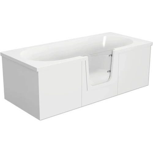Badewanne mit Tür mittig Anschlag rechts SCHULTE Q2 80 x 180 cm alpinweiß glänzend mit Front- und 2 Seitenschürzen D80010M4-3