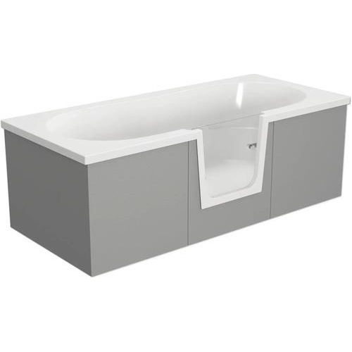 Badewanne mit Tür mittig Anschlag links SCHULTE Q2 80 x 180 cm alpinweiß glatt glänzend mit befliesbarer Front- und Seitenverkleidung D80013M4-5