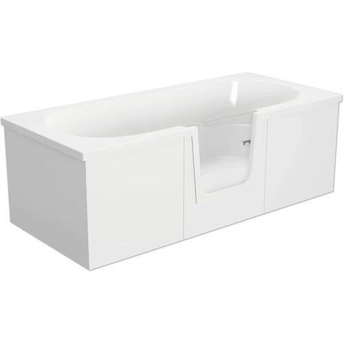 Badewanne mit Tür mittig Anschlag rechts SCHULTE Q2 75 x 170 cm alpinweiß glänzend mit Front- und linker Seitenschürze D80007M2-3