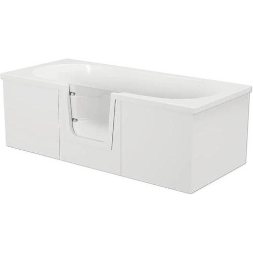 Badewanne mit Tür mittig Anschlag links SCHULTE Q2 75 x 170 cm alpinweiß glänzend mit Front- und rechter Seitenschürze D80007M1-5