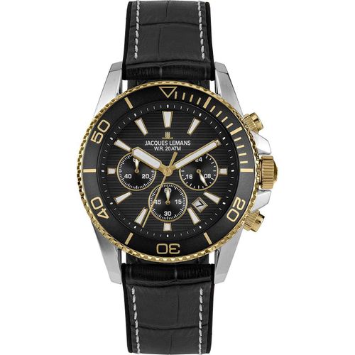 Chronograph Jacques Lemans Schwarz Kollektion Liverpool - mann