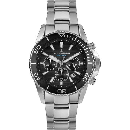 Chronograph Jacques Lemans Versilbert/Stahl Kollektion Liverpool - mann