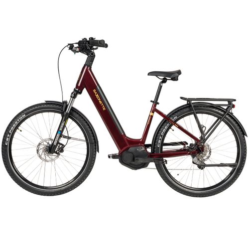 SAXONETTE E-Bike Deluxe SUV easy ,Trekkingrad mit Mittelmotor, 522 Wh Akku, Elektrofahrrad,(Ramenhöhe 45 , Bordeaux)