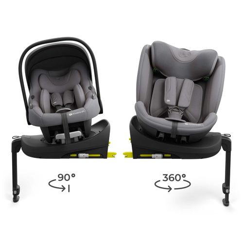 Kinderkraft ENDURA SAFE Modular System – Babyschale & Kindersitz 2in1 mit drehbarer ISOFIX-Basis, i-Size, Grau