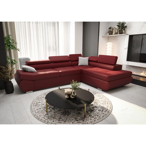 Ecksofa 280 cm Rot Rechts Kunstleder Kongo RBN03