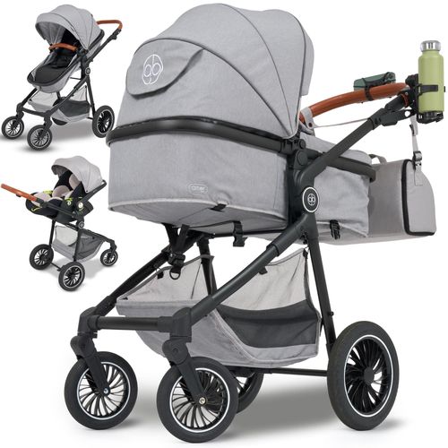Kinderwagen [3 in 1] - Babyschale, klassischer Babywagen & Autositz in einem Set | Buggys, Kinder Wagen, Baby Stroller | Höchste Sicherheit Inkl. Isof
