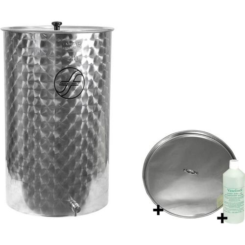 Saftfass Edelstahl mit Schwimmdeckel 100 Liter Fass für Saft Süßmost Apfelsaft