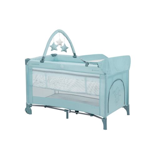 Kikkaboo Reisebett So Gifted Plus zwei Ebenen, Spielbogen, Wickelauflage, Räder grün