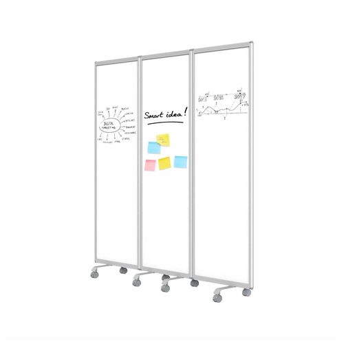 Master of Boards Mobile Trennwand Präsentationsboard Whiteboardoberfläche 3-teilig