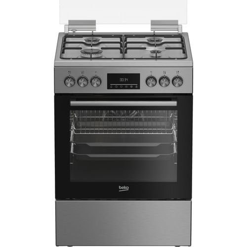 BEKO Gas-Standherd "FBM62320XDSL", A (A+++-D), grau (edelstahl), Herdsets