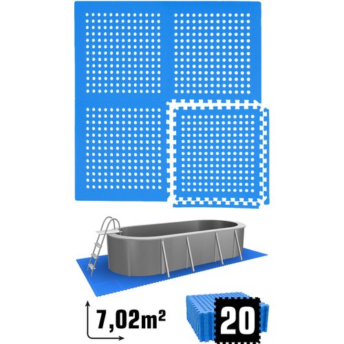 7 m² Poolunterlage - 20 EVA Matten 62x62 - Unterlegmatten Set - Pool Unterlage