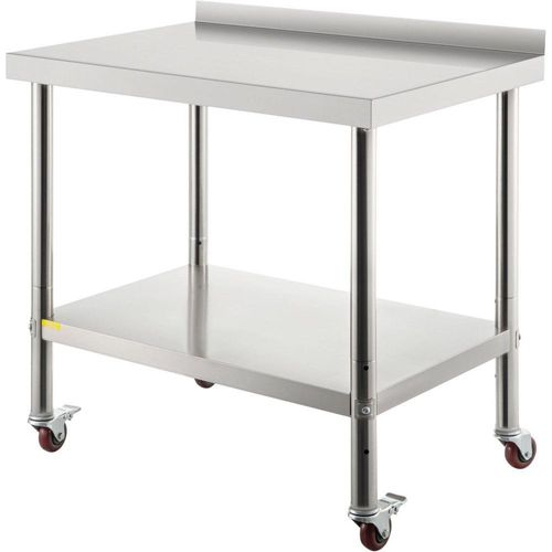 Edelstahl Küchenarbeitstisch - Rollbarer Arbeitsvorbereitungstisch - 76,2 x 61cm
