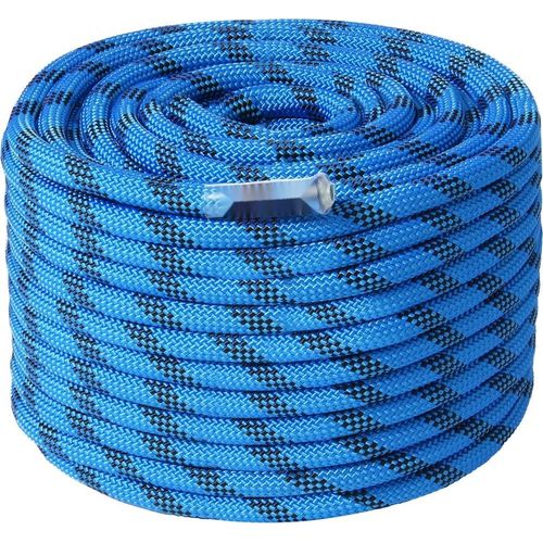 Statisches Kletterseil 12,7mm 60,96m Blau - Outdoor-Seil für Besteigen - ASTM-Normen - Bruchlast 32 kN - Kontrolliertes Abseilen - Polyester - Industriearbeit
