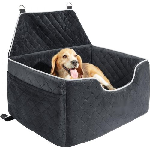 Hunde Autositz Rücksitz für Hunde bis 25 kg - 72x52x54 cm - Schwarz - Hundesitz für das Auto - sicherer Tiertransport