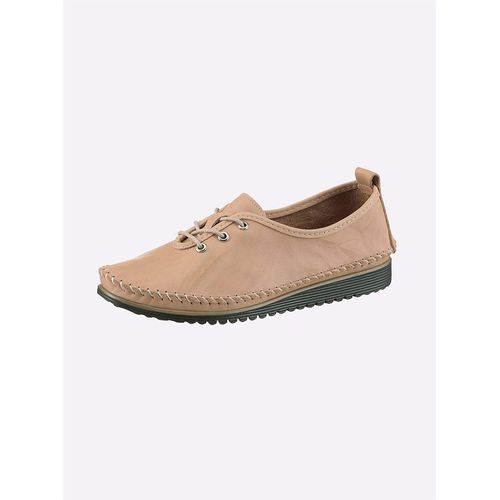 Schnürschuh ANDREA CONTI, Damen, Gr. 36, braun (camel), Glattleder, Leder, Rindsleder, Schuhe